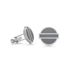 NEW MISSION ATELIER men's fusion cufflinks in gray enamel